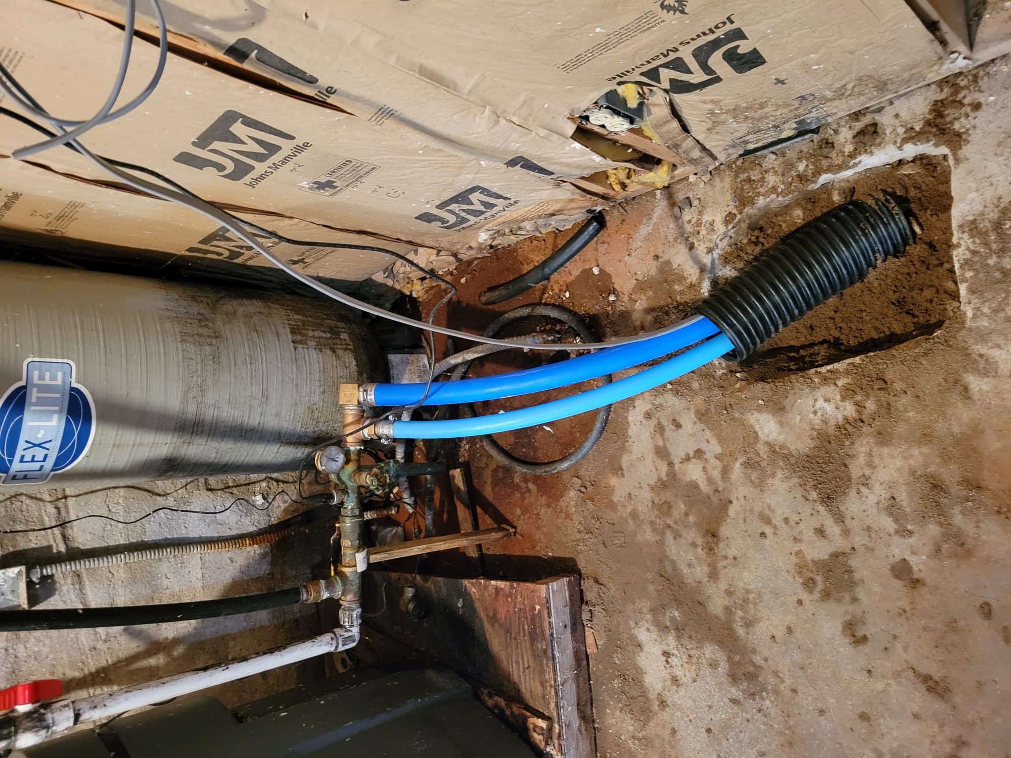 Directional drilling waterline tied into indoor plumbing by Directional Way in Fergus Falls, MN