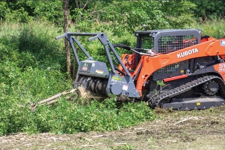 Kubota forestry mulcher clearing brush and timber in Otter Tail County, MN